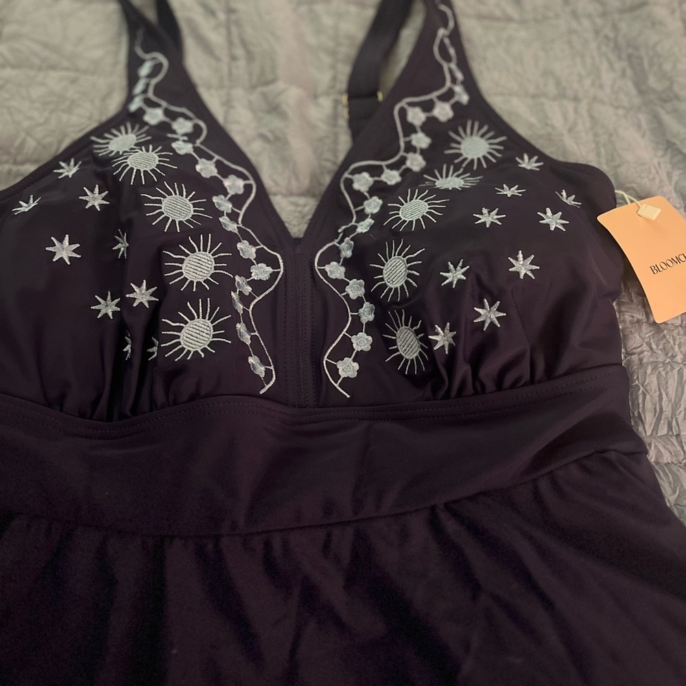 Bloomchic Navy Swim Dress NWT Women’s size 10 - Picture 2 of 6
